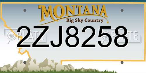 2ZJ8258 Montana License Plate