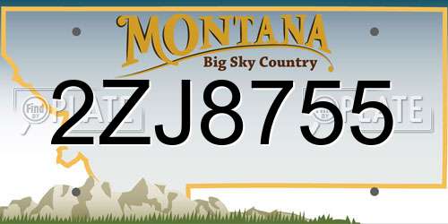 2ZJ8755 Montana License Plate