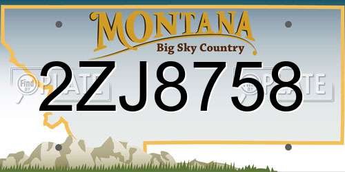 2ZJ8758 Montana License Plate