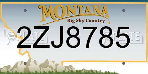 2ZJ8785 Montana License Plate