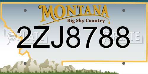 2ZJ8788 Montana License Plate
