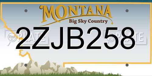 2ZJB258 Montana License Plate