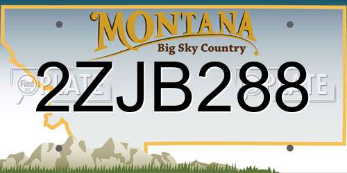 2ZJB288 Montana License Plate