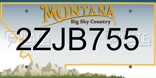 2ZJB755 Montana License Plate