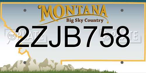 2ZJB758 Montana License Plate