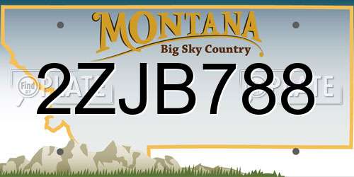 2ZJB788 Montana License Plate