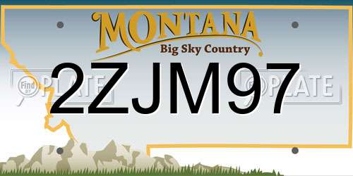 2ZJM97 Montana License Plate