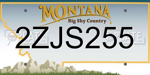 2ZJS255 Montana License Plate