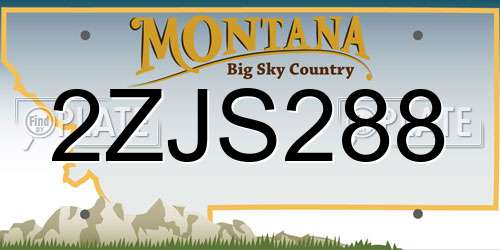 2ZJS288 Montana License Plate