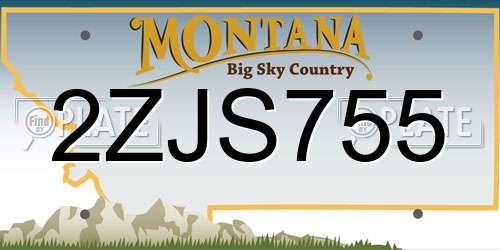 2ZJS755 Montana License Plate