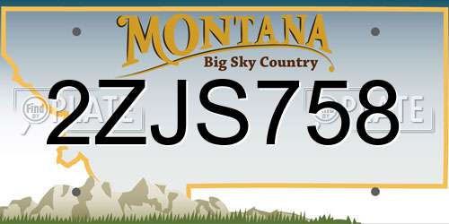 2ZJS758 Montana License Plate
