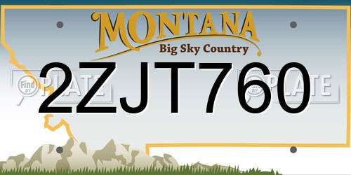 2ZJT760 Montana License Plate