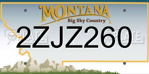 2ZJZ260 Montana License Plate