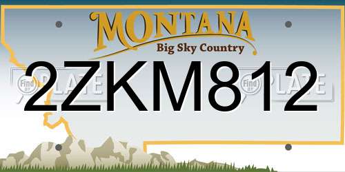 2ZKM812 Montana License Plate