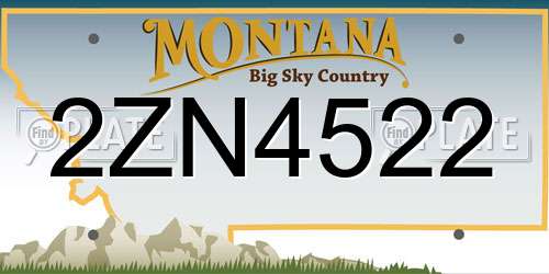 2ZN4522 Montana License Plate