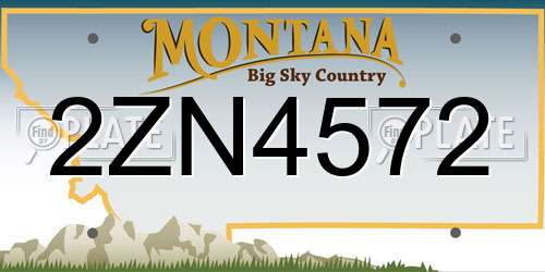 2ZN4572 Montana License Plate