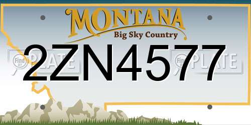 2ZN4577 Montana License Plate