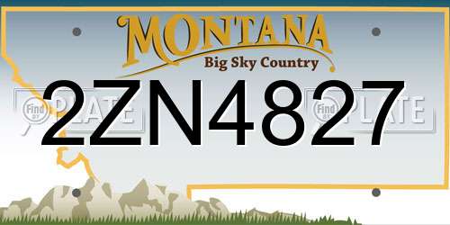 2ZN4827 Montana License Plate
