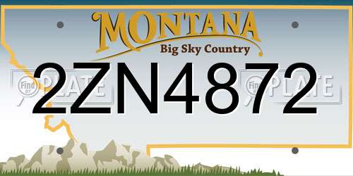 2ZN4872 Montana License Plate