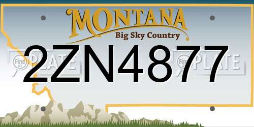 2ZN4877 Montana License Plate