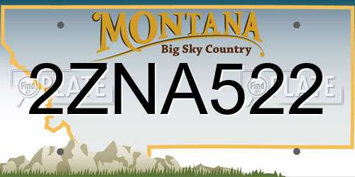 2ZNA522 Montana License Plate