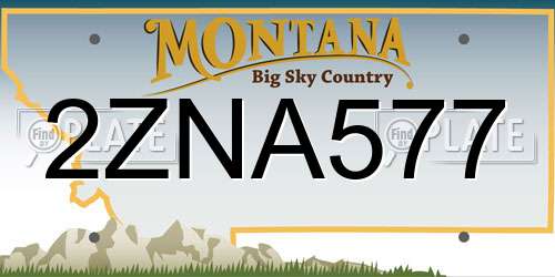 2ZNA577 Montana License Plate