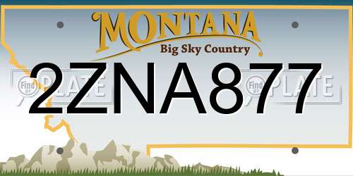 2ZNA877 Montana License Plate