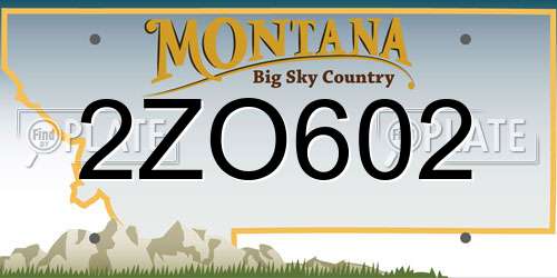 2ZO602 Montana License Plate