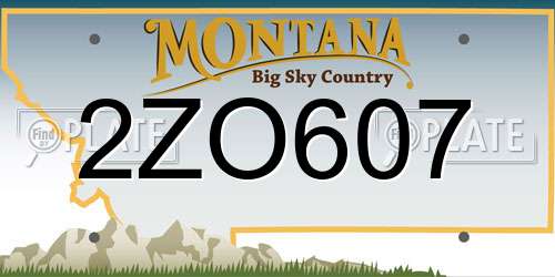2ZO607 Montana License Plate