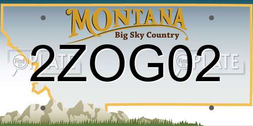 2ZOG02 Montana License Plate