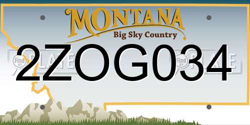 2ZOG034 Montana License Plate