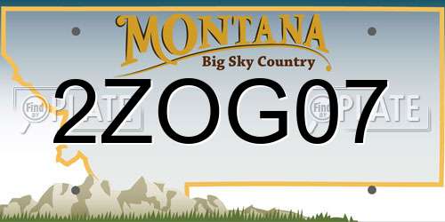 2ZOG07 Montana License Plate