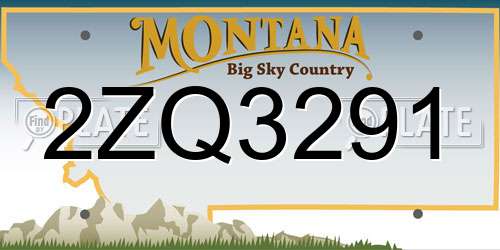 2ZQ3291 Montana License Plate