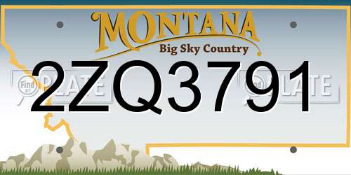2ZQ3791 Montana License Plate