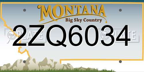 2ZQ6034 Montana License Plate
