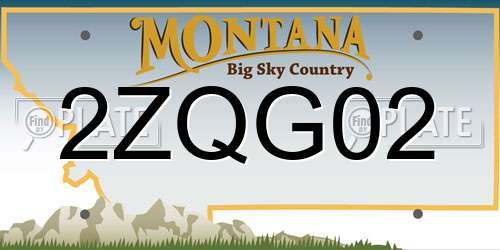 2ZQG02 Montana License Plate