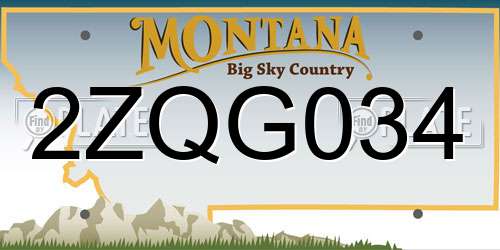 2ZQG034 Montana License Plate