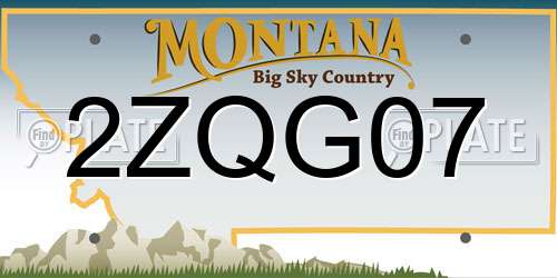 2ZQG07 Montana License Plate