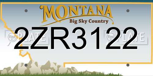 2ZR3122 Montana License Plate