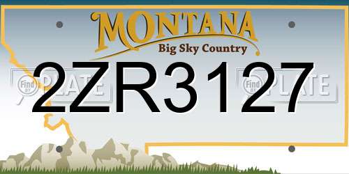 2ZR3127 Montana License Plate