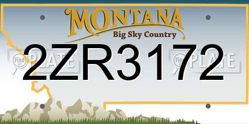 2ZR3172 Montana License Plate