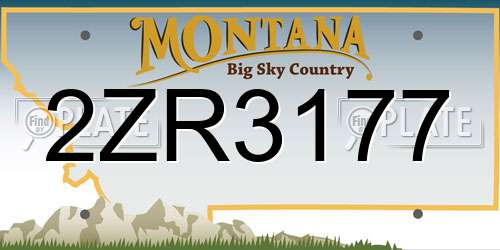 2ZR3177 Montana License Plate