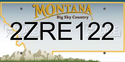 2ZRE122 Montana License Plate