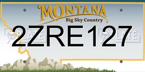 2ZRE127 Montana License Plate