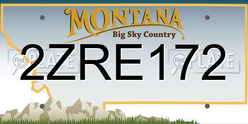 2ZRE172 Montana License Plate