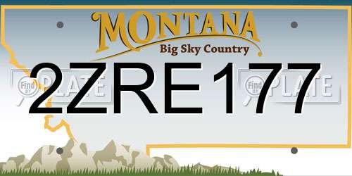 2ZRE177 Montana License Plate