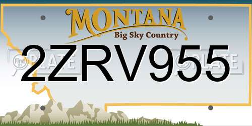 2ZRV955 Montana License Plate
