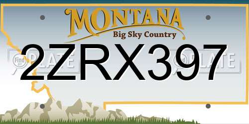 2ZRX397 Montana License Plate