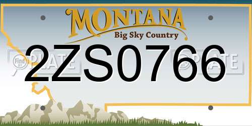 2ZS0766 Montana License Plate