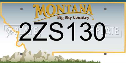 2ZS130 Montana License Plate